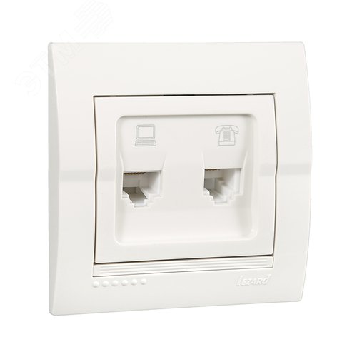 DERIY Розетка RJ45+RJ11 белый - фото 2