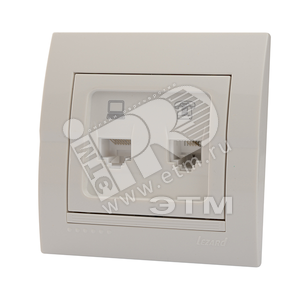 DERIY Розетка RJ45+RJ11 белый - Lezard