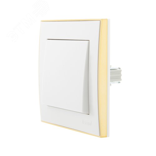 Выключатель RAIN белый с боковой вставкой золото 2