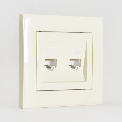 Розетка RAIN компьютерная 2-ая крем 2