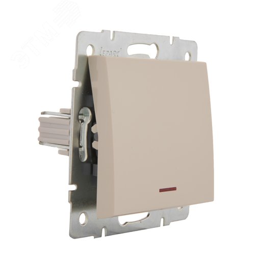 Выключатель RAIN с подсветкой крем механизм 2