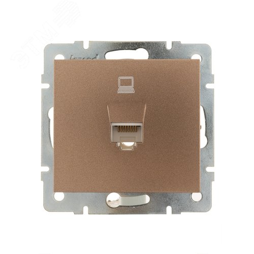 Розетка RAIN компьютерная бронза матовая механизм 2