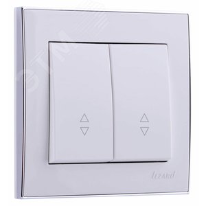 RAIN Выключатель проходной двойной белая с боковойвставкой хром