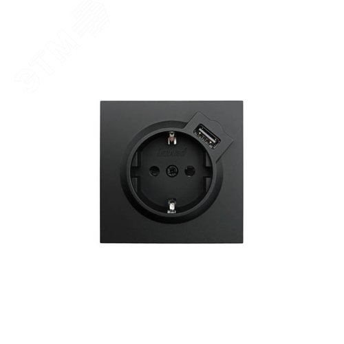 ZIMA Розетка с заземлением (16 А) + USB ,механизм, черный бархат Lezard 704-4288-181 - Lezard