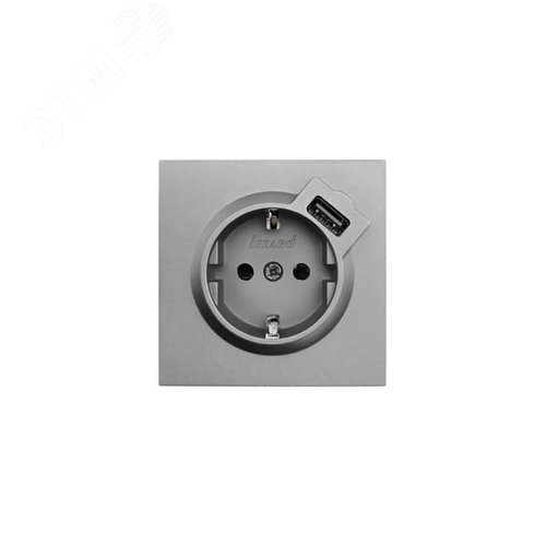 ZIMA Розетка с заземлением (16 А) + USB ,механизм, серый матовый Lezard 704-7488-181 - Lezard