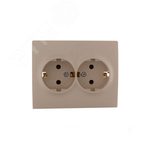 KARINA Розетка двойная с/з керамика крем (10шт/120шт)