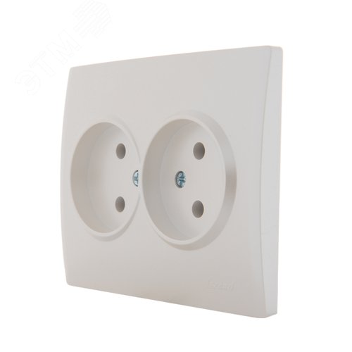 KARINA Розетка двойная б/з ПБТ жемчужно-белый перламутр (10шт/120шт) 2