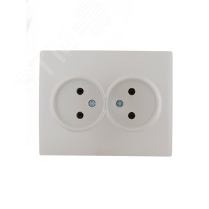 KARINA Розетка двойная б/з ПБТ жемчужно-белый перламутр (10шт/120шт)