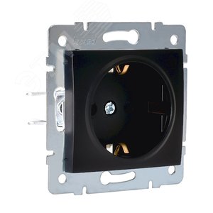 KARINA Розетка с защитой от детей ПБТ чёрный бархат (10шт/120шт) - Lezard