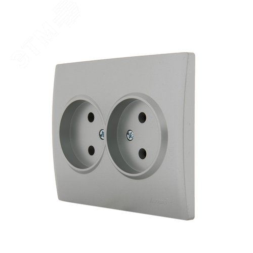KARINA Розетка двойная б/з керамика матовое серебро (10шт/120шт) 2