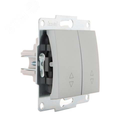 KARINA Выключатель проходной двойной матовое серебро (10шт/120шт) 2