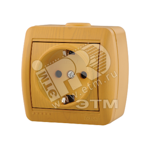 HATA Розетка с заземлением керамика ольха