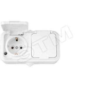 Розетка брызгозащищенная двойная наружная с заземлением IP44 (PA16-303 УХЛ-2) - БелТИЗ