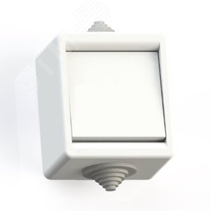IP44  Выключатель брызгозащищенный открытой установки одноклавишный (10А) А110-015, белый - Кунцево