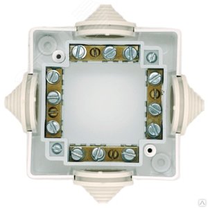 IP44 Коробка ответвительная открытой установки КОА-001 с контактной группой 78х78х42, белая - Кунцево