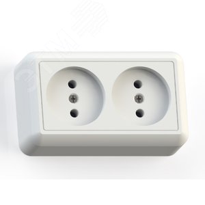 ОПТИМА Розетка открытой установки двухместная, 10А РА10-373 белая - Кунцево