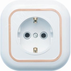 Валентина Розетка 1 пост скрытая с заземлением белый/ золото РС16-635