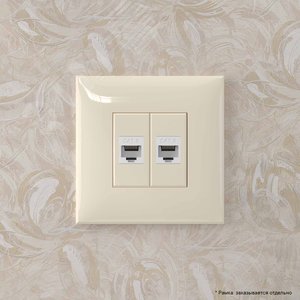 Avanti Компьютерная розетка RJ-45 без шторки в стену, кат.6 двойная,  Ванильная дымка - фото 5