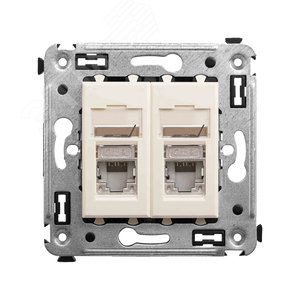 Avanti Розетка RJ-45 в стену, кат.6 двойная экранированная, ''Ванильная дымка'' - DKC (ДКС)