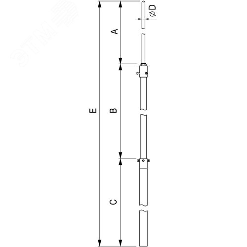 Мачта изолированная молниеприемная 6м (NL6000HV) 2