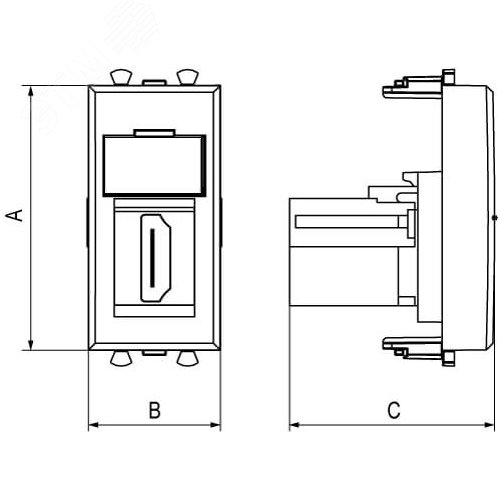 Avanti USB 3.0 розетка ''Белое облако'' модульная, тип А-А, 1 модульная 6