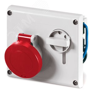 Розетка скрытой установки IP44 16А 3P+E 400В с механической блокировкой и верхним расположением разъема - DKC (ДКС)