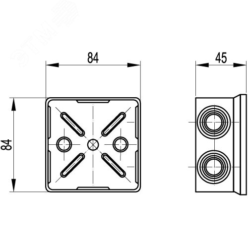 Коробка распределительная с кабельными вводами IP44 80х80х40мм (розница) 4