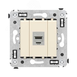Avanti Компьютерная розетка RJ-45 без шторки в    стену кат.5e одинарная экранированная Ванильная   дымка - DKC (ДКС)