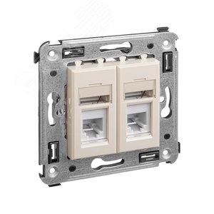 Avanti Розетка телефонная в стену двойная, ''Ванильная дымка'' 2