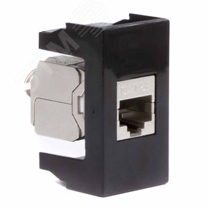 Розетка RJ-45 категория 5E экран Viva 1 модуль черная - фото 2