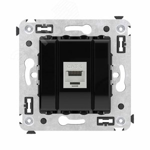 Avanti Компьютерная розетка RJ-45 без шторки в стену, кат.6 одинарная экранированная,  Черный квадрат - DKC (ДКС)
