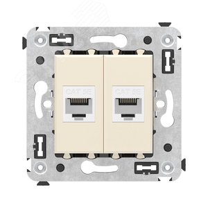 Avanti Компьютерная розетка RJ-45 без шторки в стену, кат.5е двойная,  Ванильная дымка - DKC (ДКС)
