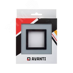 Рамка из натурального стекла,, ''Avanti'', светло-серая, 2 модуля 5
