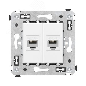 Avanti Компьютерная розетка RJ-45 без шторки в    стену, кат.5е двойная, Белое облако - DKC (ДКС)