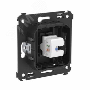 Avanti Компьютерная розетка RJ-45 без шторки в стену, кат.6 одинарная,  Черный матовый - фото 3