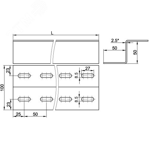Профиль Z-образный 1000 толщ.2.5мм 2