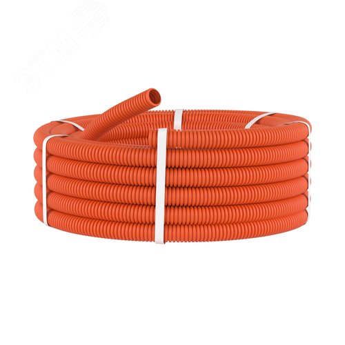 Труба ПНД гибкая гофрированная д.40мм тяжелая без протяжки 20м оранжевый 2