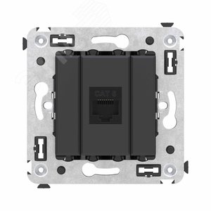 Avanti Компьютерная розетка RJ-45 без шторки в стену, кат.6 одинарная,  Черный матовый - DKC (ДКС)