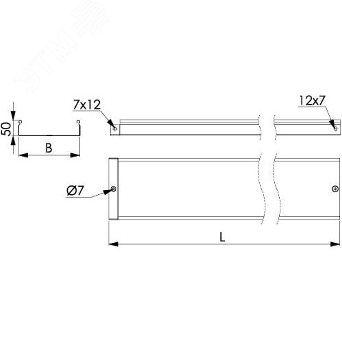 Лоток 100х50 L=3000мм толщина 1.5мм горячеоцинкованный 3