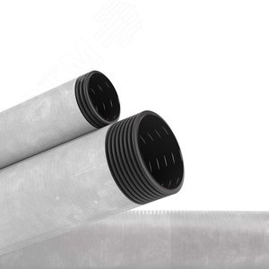 Двустенная труба ПНД гибкая дренажная д.125мм с геофильтром, SN8, перфорация 360 град., в бухте 40м, цвет черный 3