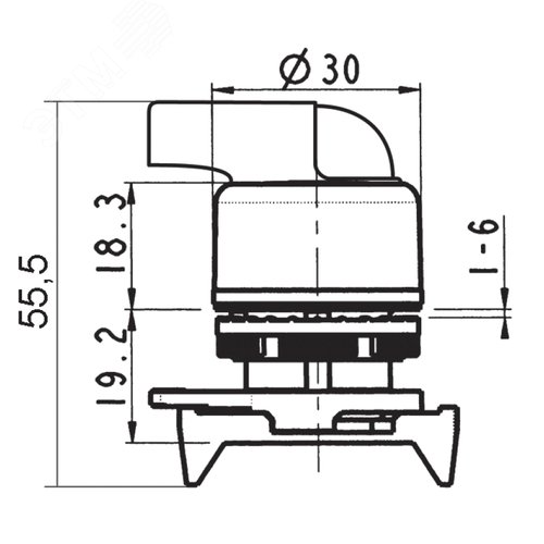 Переключатель на 2 положения длинная ручка синий (ASLB4D0) 2