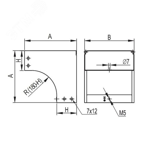 Угол CDV 90 вертикальный внешний основание 500 H50 в комплекте крепежные элементы соединительные пластины 5