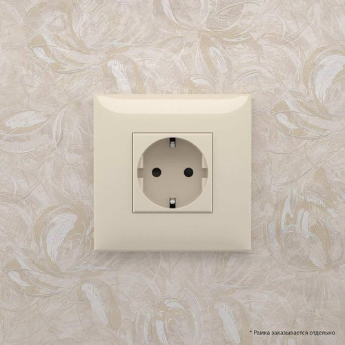 Avanti Розетка в стену, 2P+E, с защитными шторками, ''Ванильная дымка'' 5