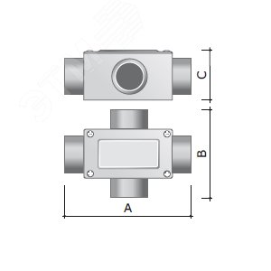 Коробка ответвительная алюминиевая 4 ввода М25х1.5 IP55 118х83х42мм 2