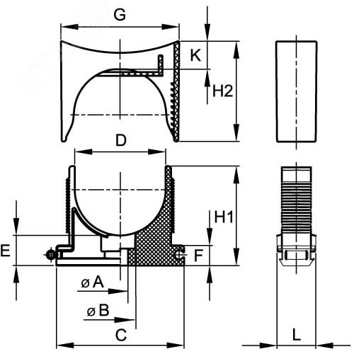 Держатель раздвижной 32-50мм 2