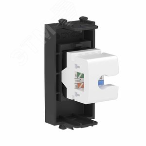 Avanti Компьютерная розетка RJ-45 без шторки      модульная кат.6 Черный матовый 1 модуль - фото 3
