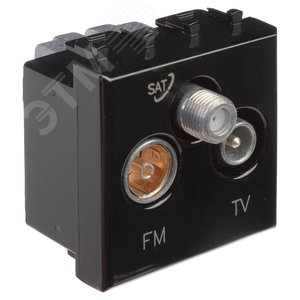 Avanti TV-FM-SAT ''Черный квадрат'', 16A, 2 модульный - фото 2