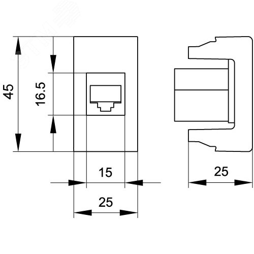 VIVA Розетка компьютерная RJ45 1 модуль категория 5е - фото 4