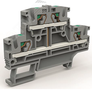 Двухярусная клемма с объединенными ярусами на 4 кв.мм синяя