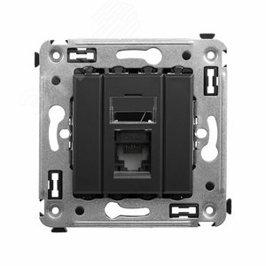 Компьютерная розетка RJ-45 в стену, кат.5e одинарная, "Avanti", "Черный матовый" | 4412463 | DKC - DKC (ДКС)